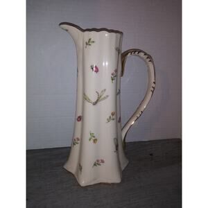 Burton & Burton China Porcelain Pitcher W/ Lady Bug, Butterflies, Dragonfly